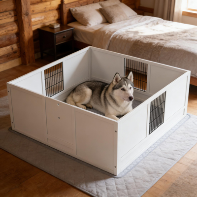 Pet Box,Dog Box with Washable Pee Pad