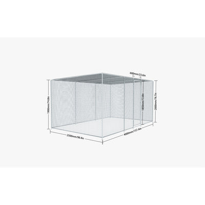 Chicken Coop 13 x 8 x 6.5 FT Chicken Run Pen for Yard . It can also be used as a Large Bird Cage or a cat house and other pet cages. Outdoor Bird Aviary Parrot Cage without Perch.The net is green .