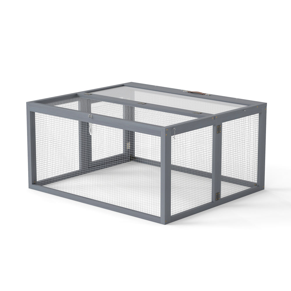 Folding Rabbit Hutch with Lockable Doors and Ground Stakes