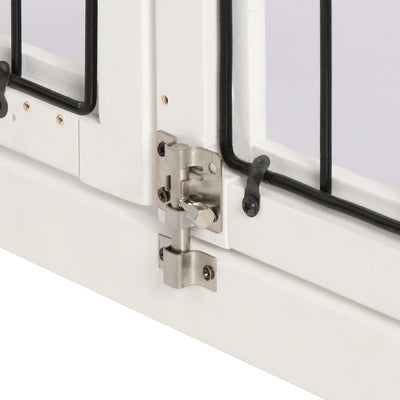 PawHut Dog Crate Furniture, Small Dog Cage End Table with Two Opening Sides, Lockable Door, Puppy Kennel Indoor, Cute and Decorative, Pure White