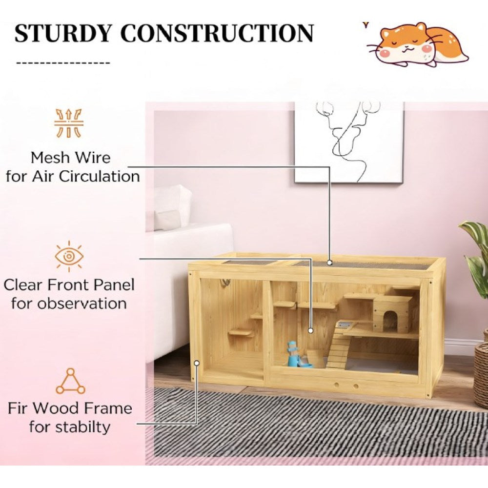 Hamster Cage,Extra Large Wooden Hamster Cage