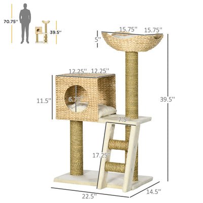 Cat Tree,Cattail Weave Cat Tree for Indoor,Cats Tower