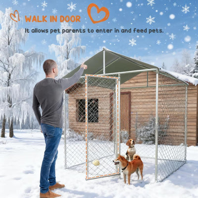 mall Medium Dog Kennel Outdoor with Waterproof Roof