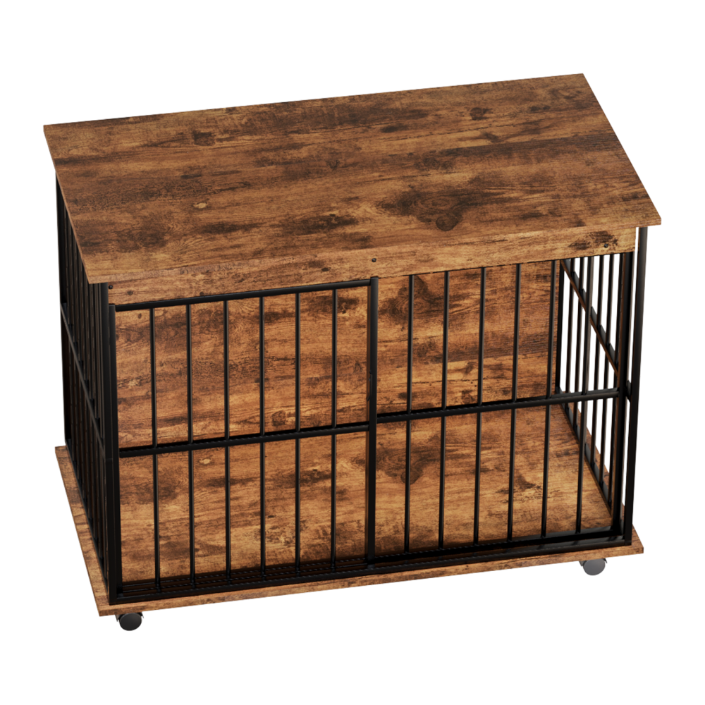 Dog Crate Furniture , Large Dog Cage Furniture with Tray for Medium Large Dogs, Wooden Dog Kennel Furniture