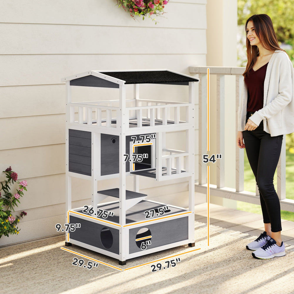 Feral Cat Shelter,Pet House,Wooden Outdoor Cat House