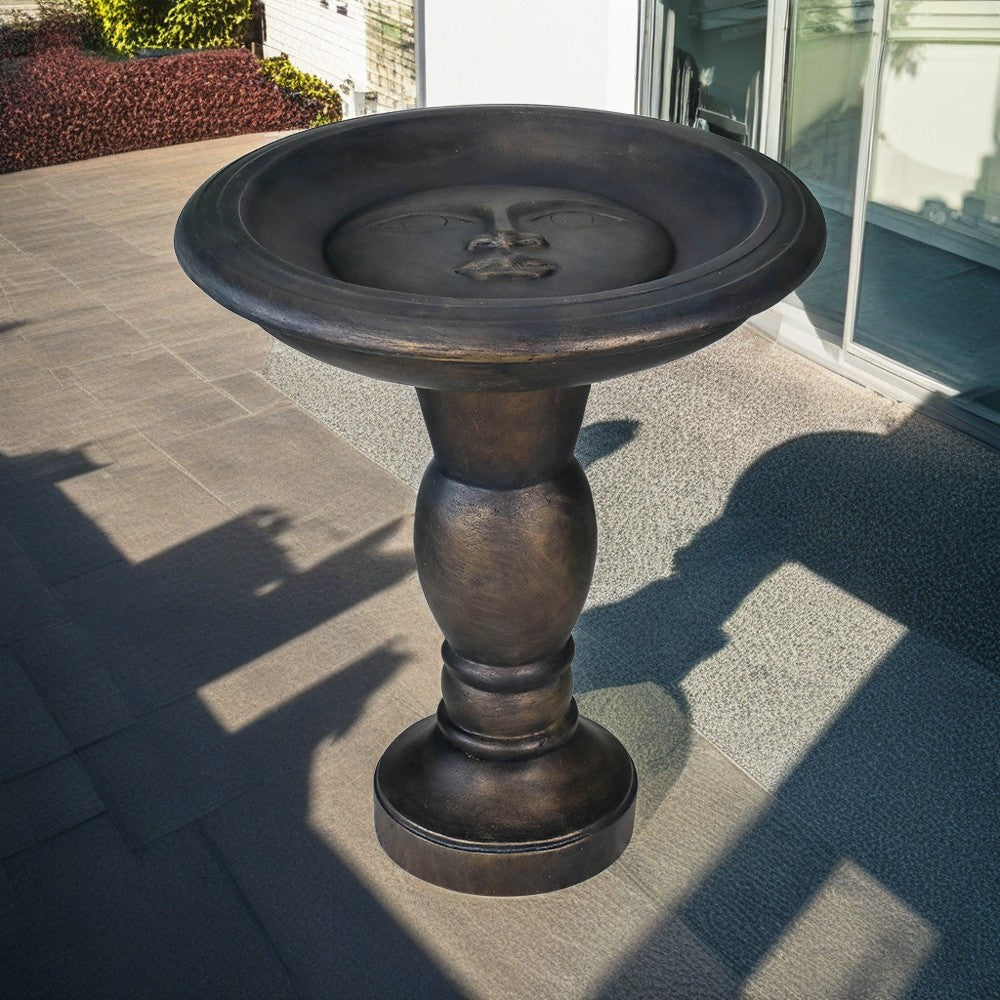 22"H-Faserbeton-Vogelbad im antiken Stil mit Sockel