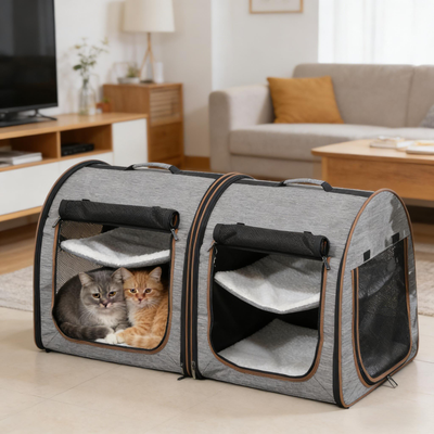 Travel Pet Crate,Portable Soft-Sided Cat Carrier Bag