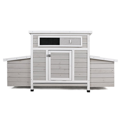 Large Wooden Chicken Coop Outdoor Hen House Poultry Cage for Outdoor with 2 Sides Nesting Boxes