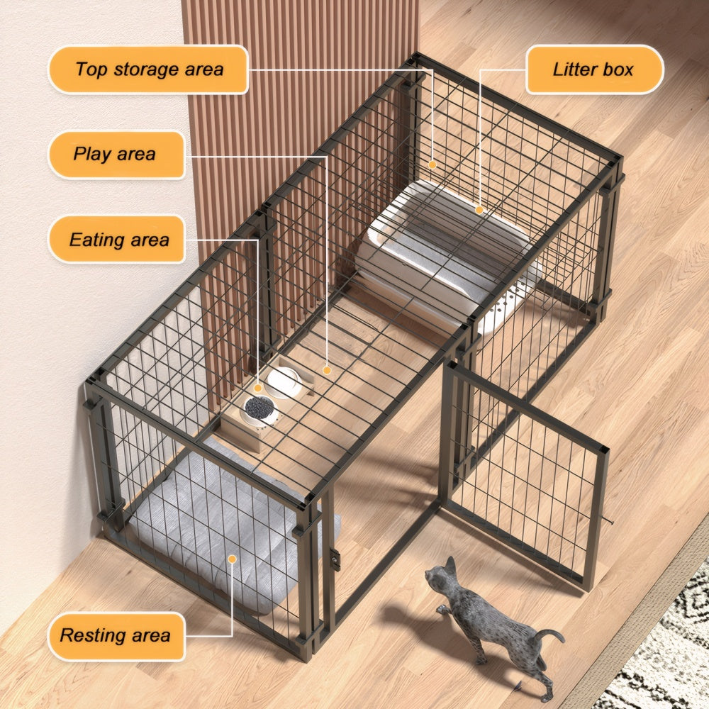 47.2" Dog Crate for Small Medium Large Dogs, Puppy Dog Playpen for Yard Indoor Outdoor Use, Pet Dog Cage Kennel (47.2"L x 23.6"W x 23.6"H)