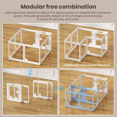 Dog Play Pen 2PC Extension Kits, Modular Pet Playpen Add-On, Mainly Used for Space Extension, 2 Panels