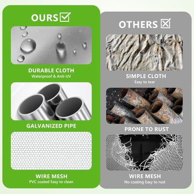 Large Metal Chicken Coop, 10x13x6.5FT Dome Chicken Runs for Yard with Cover, Walk in Chicken Coop with Roosting Perch