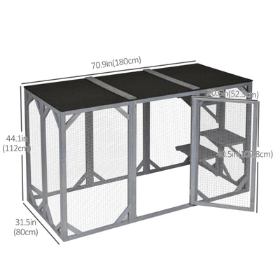 Large Wooden Outdoor Cat Enclosure Catio Cage