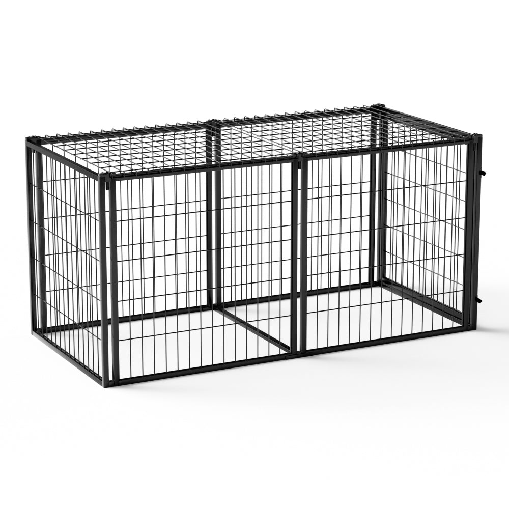 Dog Crate 47.2" Dog Kennel for Small Medium Dogs, Puppy Dog Playpen with Top, Pet Cage, Indoor, Black.47.2"L x 22"W x 24"H.