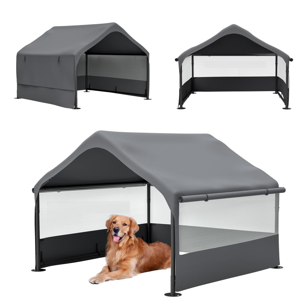 Dog Shade Shelter, Portable Pet Tent, Water Resistant Dog House for Shade Protection, Outdoor, Garden, Patio, Backyard, Gray