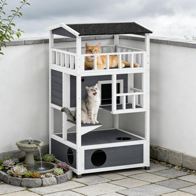 Feral Cat Shelter,Pet House,Wooden Outdoor Cat House