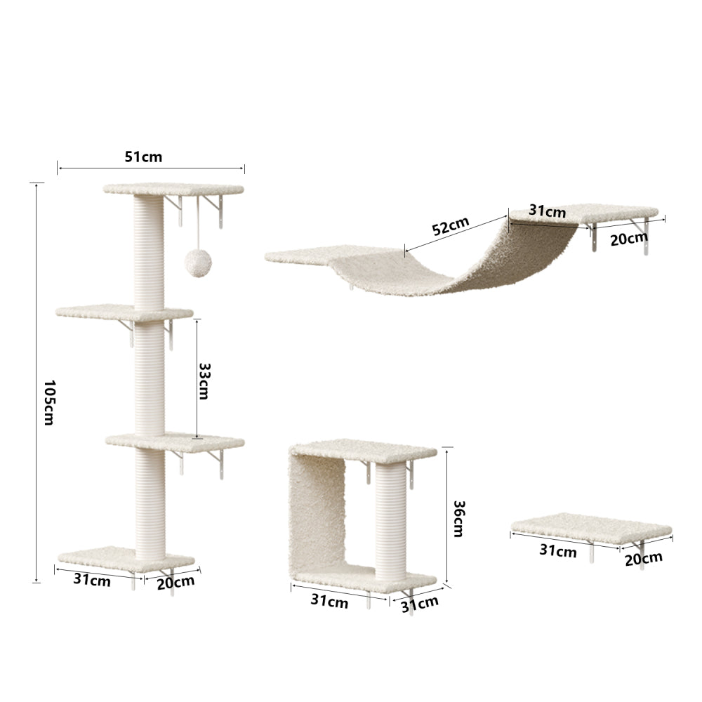 Modern Wall-Mounted Cat Furniture - 4pcs