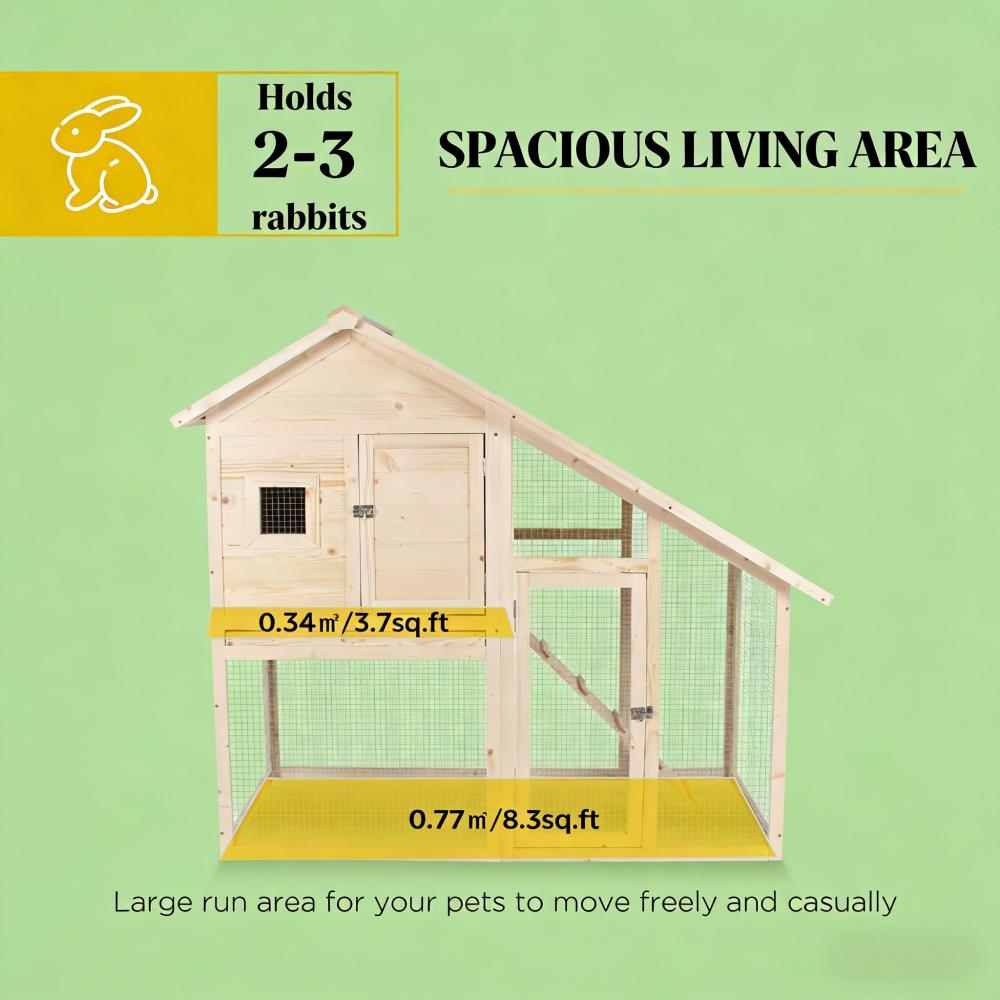 Bunny Cage,Weatherproof Rabbit Hutch,Spacious Pet House