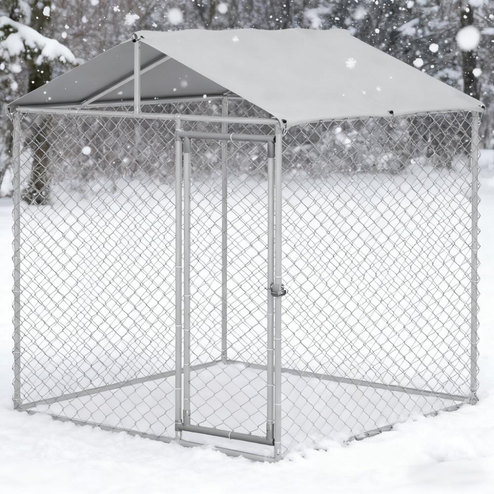 Large-Sized Outdoor Dog Kennel with Waterproof UV Resistant Roof