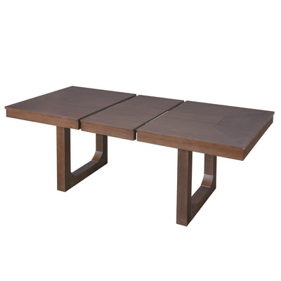 7-Piece Farmhouse Extendable Dining Table Set, 78 in Rustic Wood Table with 18 in Removable Leaf and 6 Upholstered Chairs for Dining Room