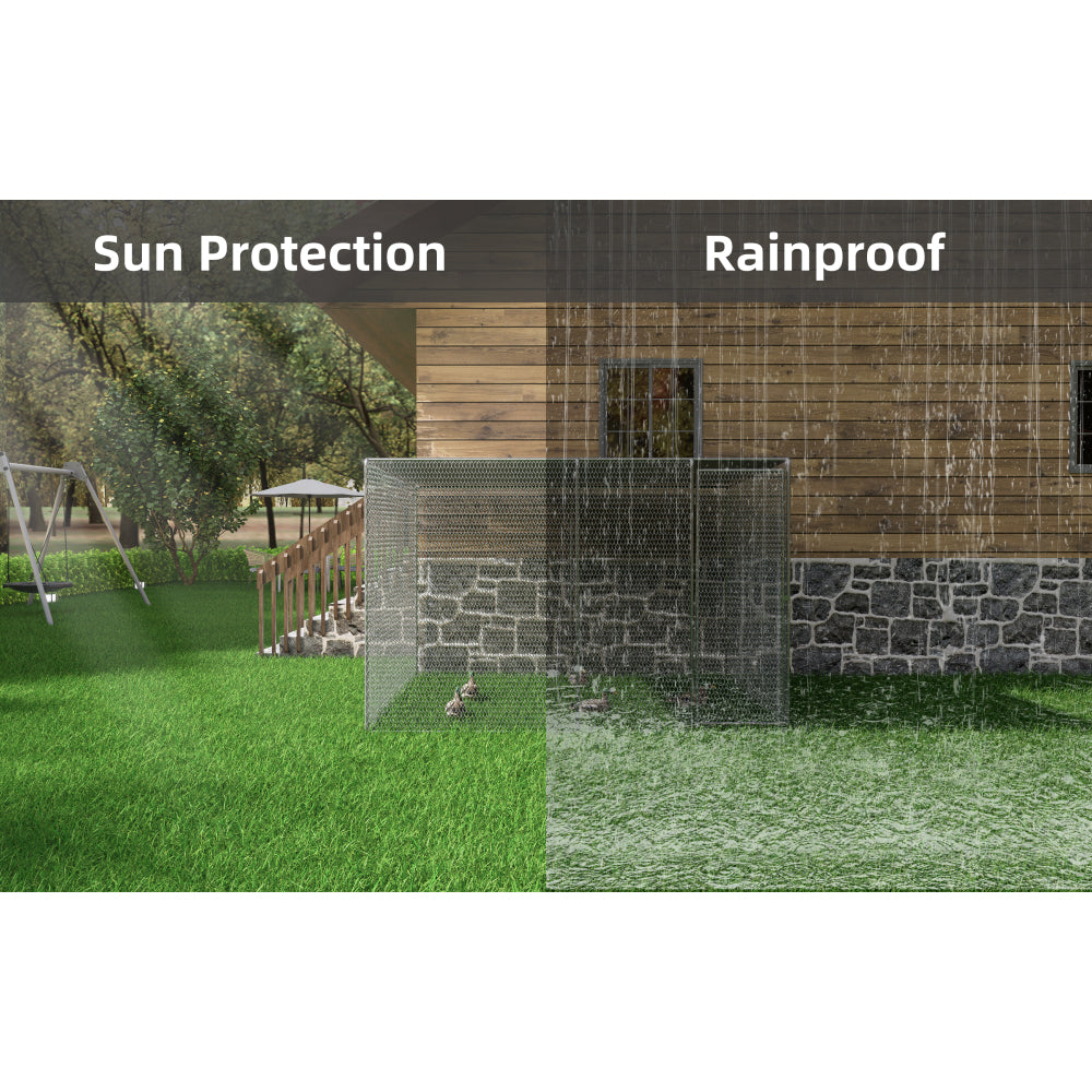 Chicken Coop 9.8x6.5x6.5FT Chicken Run Pen for Yard . It can also be used as a Large Bird Cage or a cat house and other pet cages. Outdoor Bird Aviary Parrot Cage without Perch.The net is green .