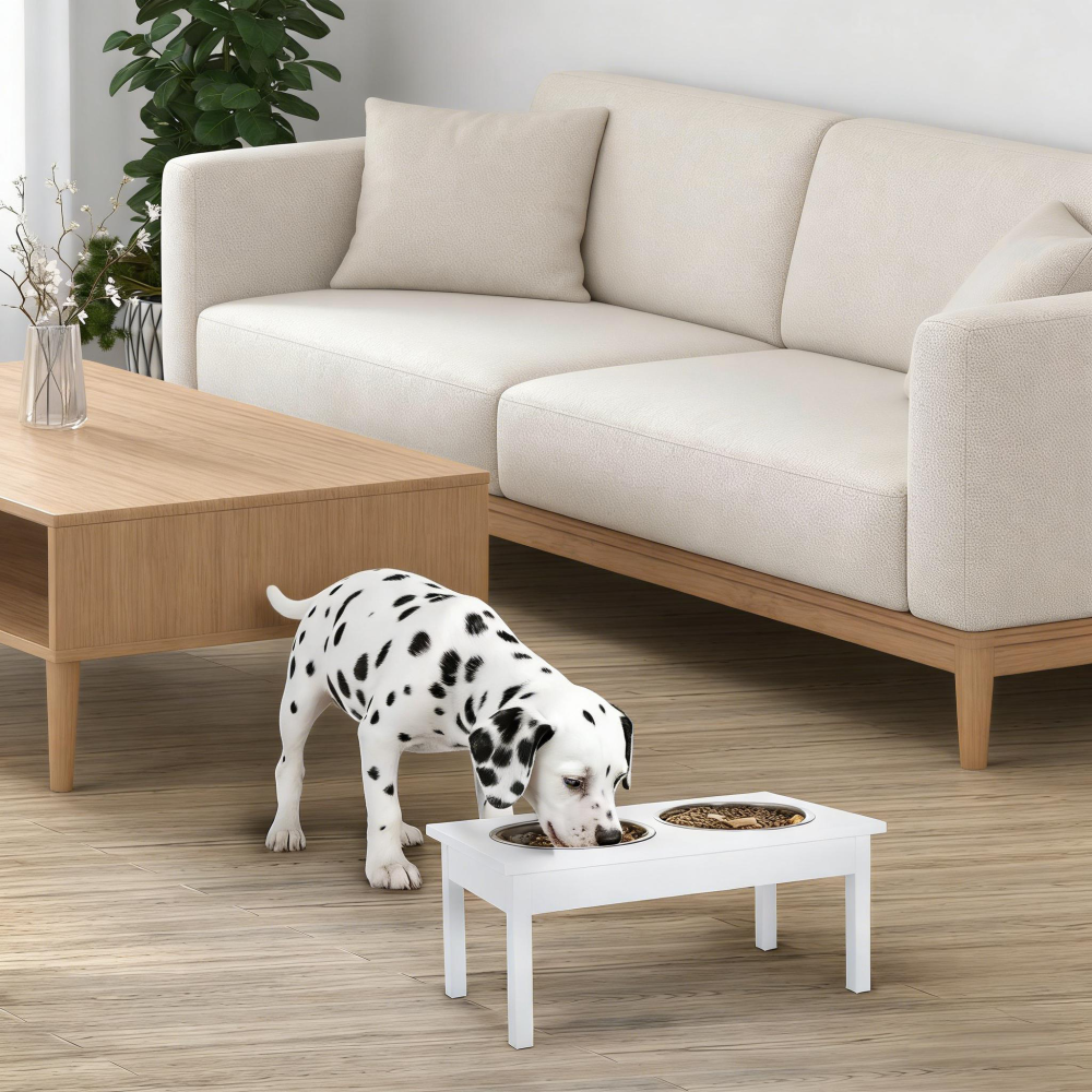 Black Pet Feeder Stand,Wooden Dog Food Bowls Stand