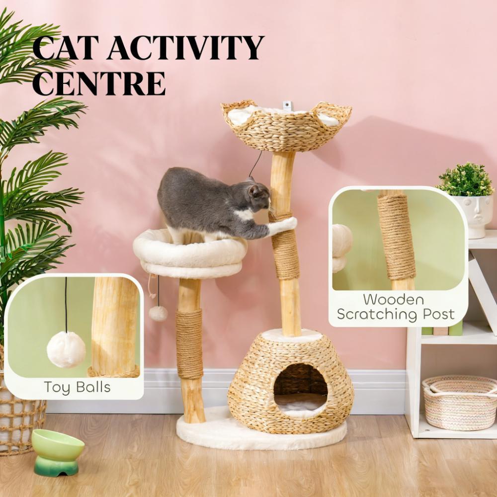 Cat Tree,Cat Tree for Indoor Cats with Wooden Cat Scratching Posts