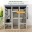 Gray Wooden Catio Outdoor Pet Enclosure with Waterproof Top, Spacious and Secure Cat House & Small Animal Cage,2 Napping Boxes