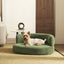 Shep 36" Curved Dog Sofa Bed Medium Moss Green Fleeced Teddy