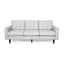 Jenny Contemporary Tufted Fabric 3-Seater Sofa in Light Grey with Rubberwood Legs