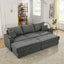 Modern Sofa bed with Storage, with  2 Ottomans, Deep Seat Sofa with Cup Holders & Phone Holder , Beige Corduroy Couch for Living Room