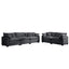 Modern Living Room Sofa Set with 2 Seater Sofas, Deep Recliner, Grey Corduroy Fabric