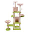 71 inch flower cat tree with large condo removable flower cushion and hammock blue
