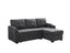Mabel 83' Dark Gray Woven Fabric Sleeper Sectional with cupholder, USB charging port and pocket