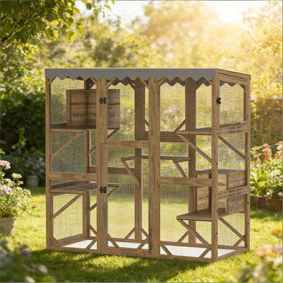 Pet Enclosure,Outdoor Cat Enclosure with Multi-Level