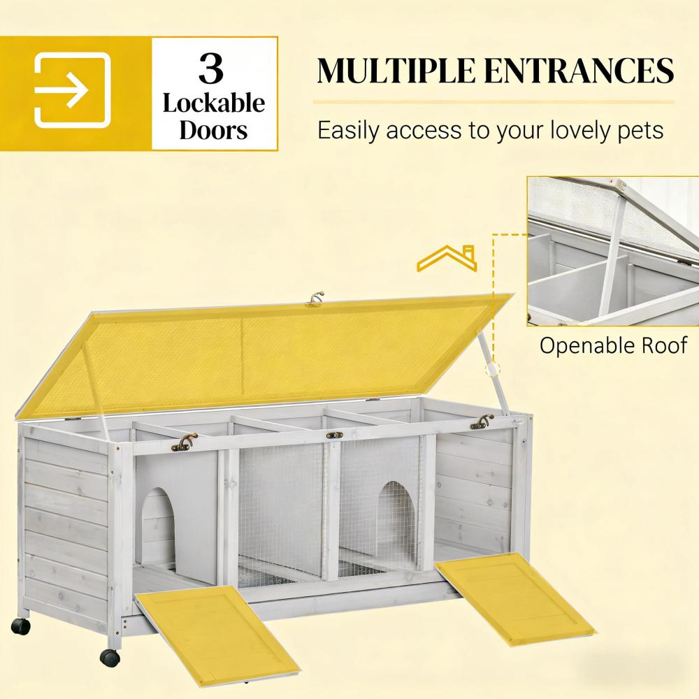 Wooden Small Animal Hutch Cage,Pet House,Wooden Rabbit Hutch with Wheels