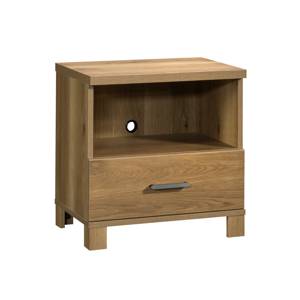 SunJet Country Nightstand with 1 Drawer and Open Shelf, Brown finish