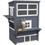 PawHut 3-Story Cat House Feral Cat Shelter, Outdoor Kitten Condo with Raised Floor, Asphalt Roof, Escape Doors, Jumping Platforms, Dark Gray