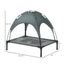 PawHut Elevated Portable Dog Cot Pet Bed With UV Protection Canopy Shade, 30 inch, Gray