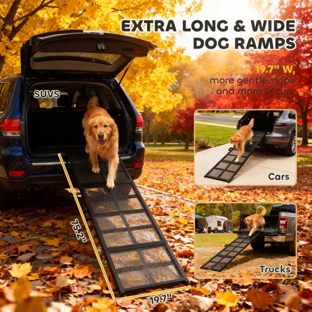 Folding Portable Pet Ramp Extra Long and Wide Dog Car Ramp