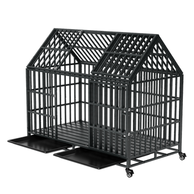 52 Inches Heavy Duty Dog Crate with Roof Top