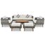 GO 6-Pieces All Weather PE Wicker Sofa Set with Double Cushions, Wood Legs, Beige and Gray