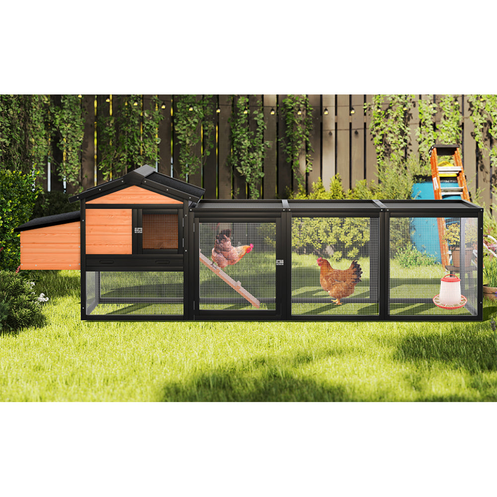 Wooden Chicken Coop, Large Outdoor Hen House with Nesting Box Poultry Cage, Rabbit Hutch Bunny Cage , Waterproof for Outdoor Backyard