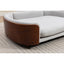 Scandinavian style Elevated Dog Bed Pet Sofa With Solid Wood legs and Walnut Bent Wood Back, Velvet Light Gray,Large Size