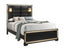 LIVELY BLACK/GOLD QUEEN BED WITH LAMPS