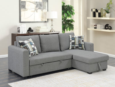 Gray Reversible Pop-Up Sleeper Sectional