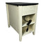 SunJet Farmhouse End Table Bedside Table with Charging Station,Night Stand with Barn Door and Drawer, Storage for Bedroom Living Room ,Bedside Table,  White+Black color