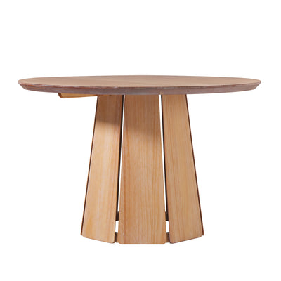 48' Round Solid Wood Pedestal Dining Table by Walker Edison