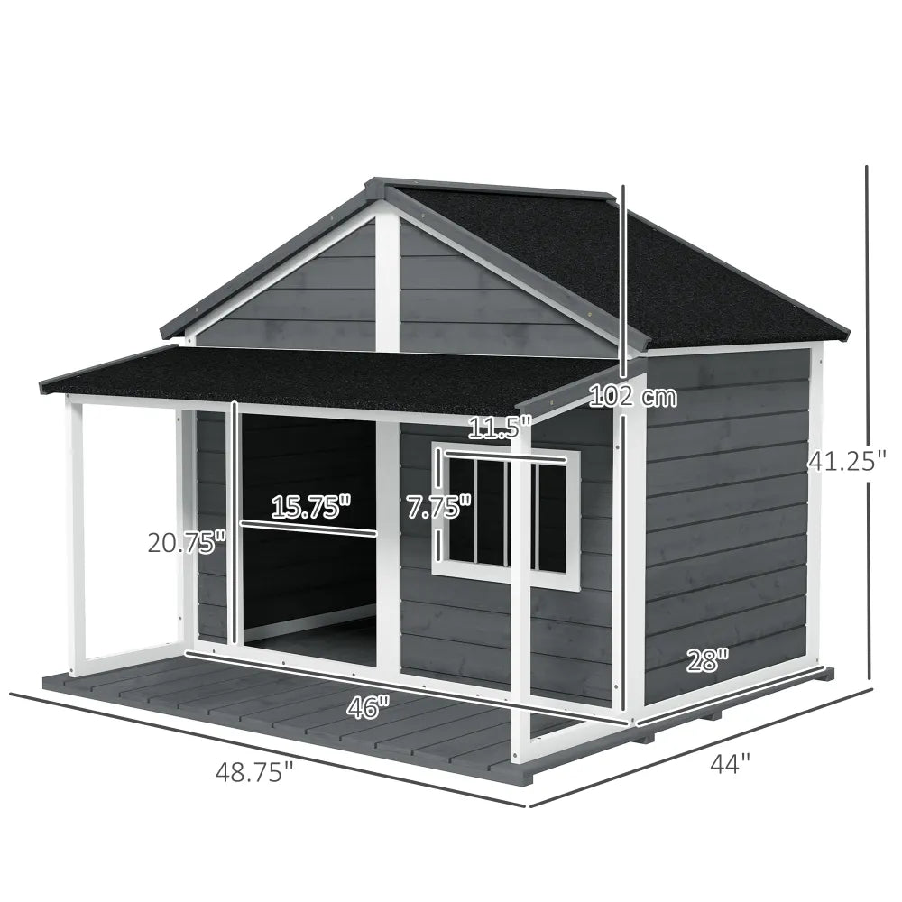 Dog Kennel House Medium Dogs, 53 lbs, Gray