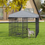 Large Dog Kennel Outdoor Pet Pens Dogs Run Enclosure Animal Hutch Metal Coop Fence with Roof Cover(6.6'L x 6.6'W x 6.4'H)