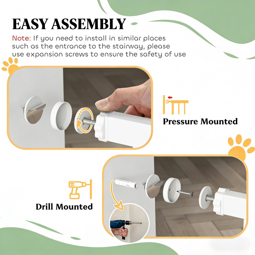 Pet Gate,Extra Wide Walk Through Dog Gate w/ Cat Door
